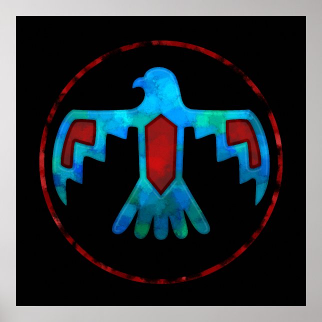 Poster Red & Blue Thunderbird (Devant)