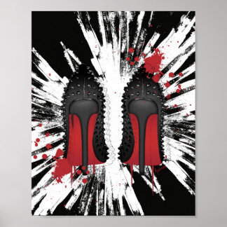 Poster Red Bottoms Stilettos shoes heels spatters & drips