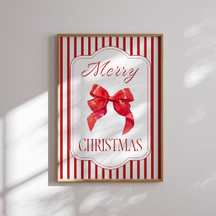 Poster Red Bow Joyeux Noël