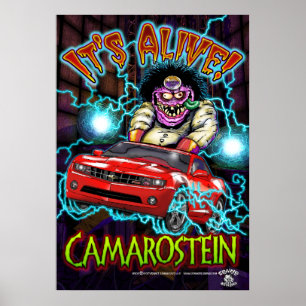 Poster Red Chevy Camaro RS