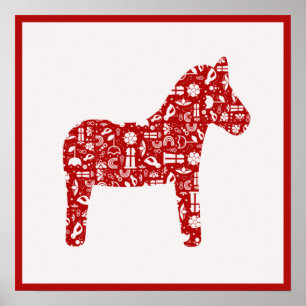 Poster Red Dala Horse