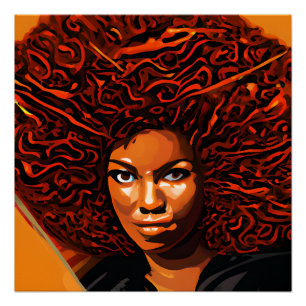 Poster Red Fire Starter Femmes Africaines Black Melanin S