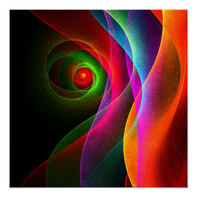 Poster Red Green Orange Modern Abstrait Art Motif #22 (Devant)