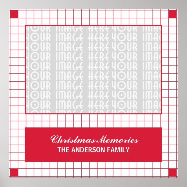 Poster Red Grid Photo (Devant)