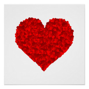 Poster Red Heart Love Valentines for Girlfriend Femmes Lu