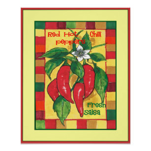 Poster Red Hot Chili Peppers sur Vine Colorful Carreaux f