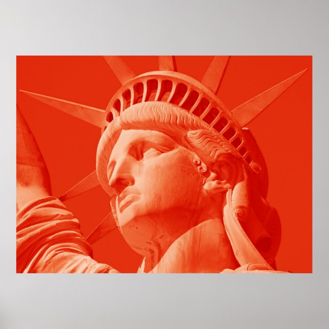 Poster Red Lady Liberty Statue New York (Devant)