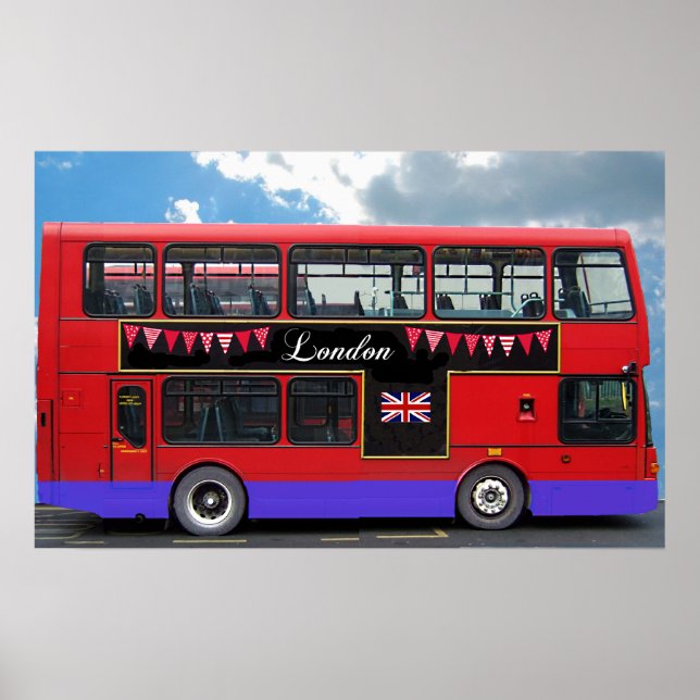 Poster Red London Bus Double Decker (Devant)