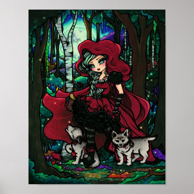 Poster "Red Riding Hood" Fairytale Imaginaire Art (Devant)