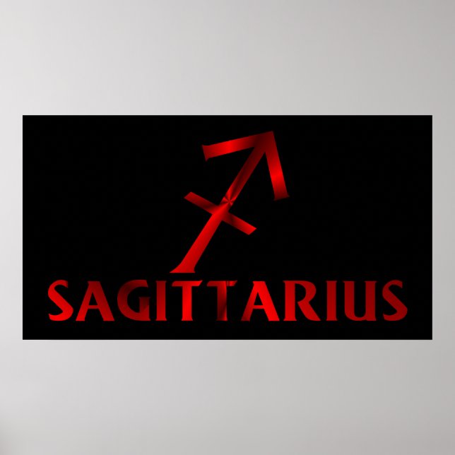 Poster Red Sagittarius Horoscope Symbol (Devant)