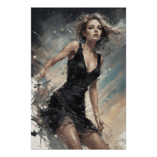 Poster Redéfini : Vintage de petite robe noire conçue par