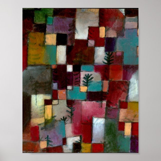 Poster Redgreen et Rythme violet-jaune : Paul Klee 1920 (Devant)