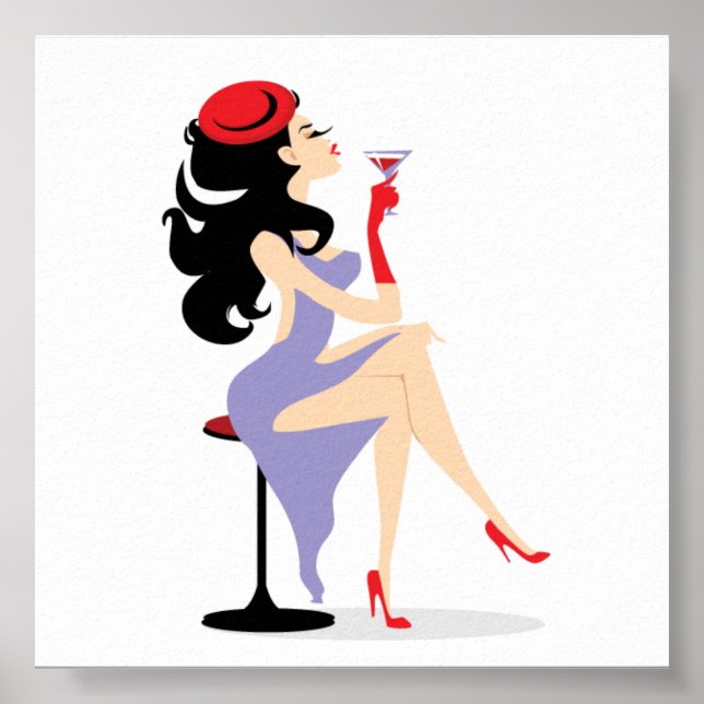 POSTER REDHAT09 FASHIONISTA DIVA RED CASQUETTE HEELS PURP (Devant)