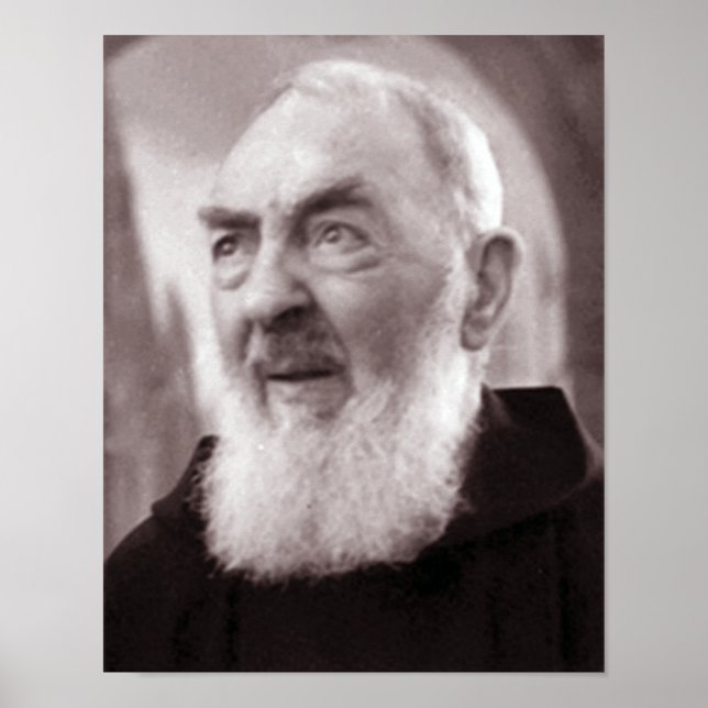 Poster Reflétant Padre Pio, (Devant)