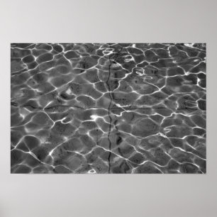 Poster Reflets de lumière sur l'eau : Noir & Blanc