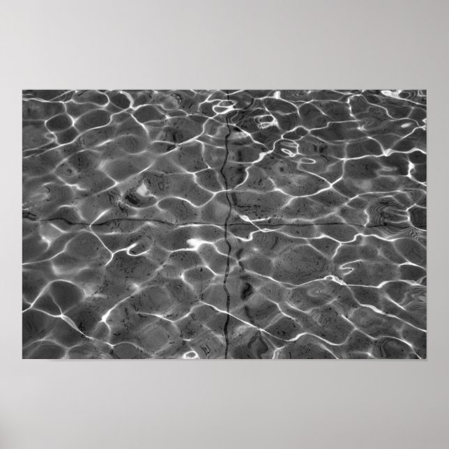 Poster Reflets de lumière sur l'eau : Noir & Blanc (Devant)