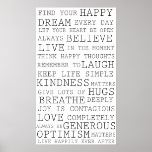 Poster Réflexions positives Mots inspirants