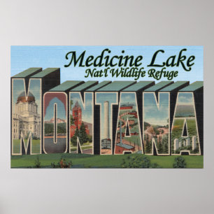 Poster Refuge national de lac medicine, Montana