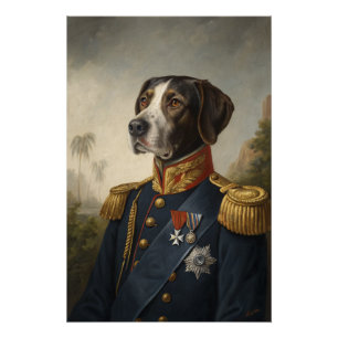Poster Regal Chien Portrait général Personnalisé Vintage