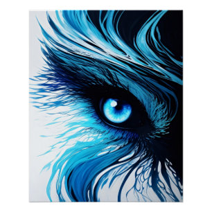 Poster Regard Bleu Mystique : L'Art Qui Hypnotise
