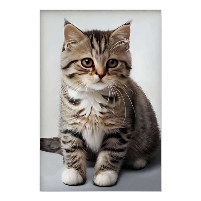 Poster Regard de chat perdu dans le temps (Devant)