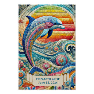 POSTER REGARDE QUILLE COLORFU JUMPING DOLPHIN SOLEIL & SU