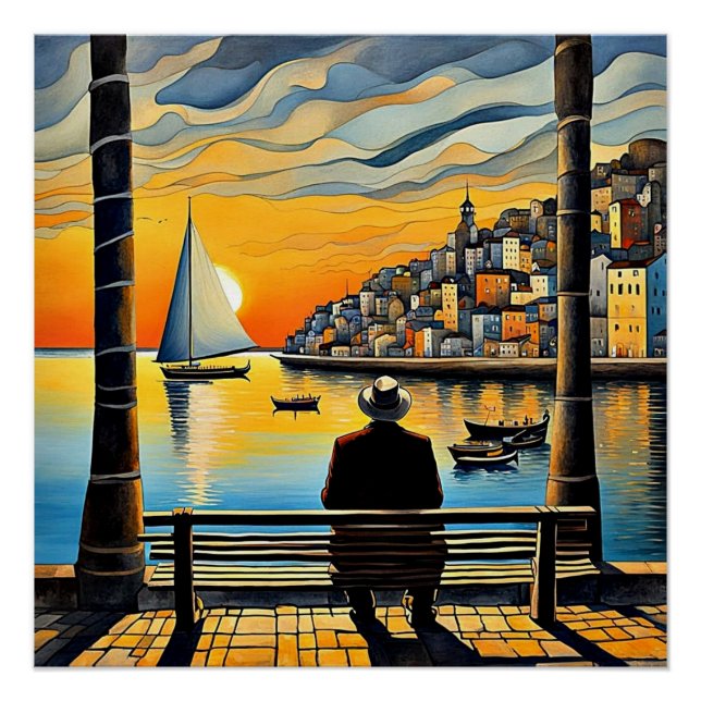 Poster Regarder le coucher de soleil 1 (Devant)