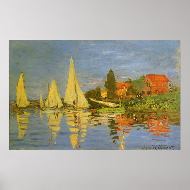 Poster Regatta at Argenteuil by Claude Monet (Devant)
