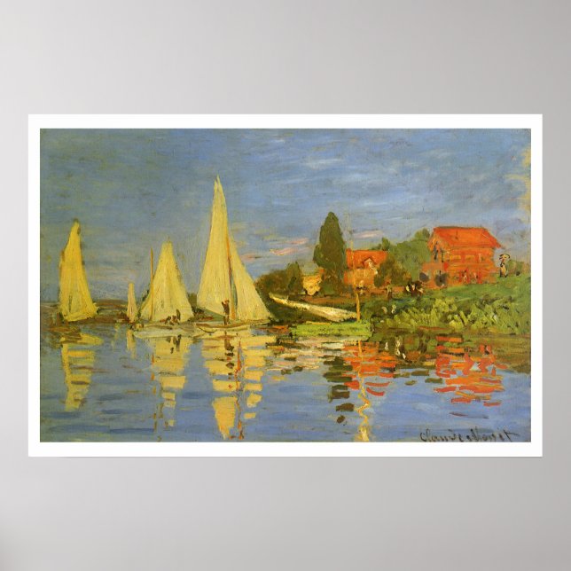 Poster Regatta at Argenteuil by Claude Monet (Devant)