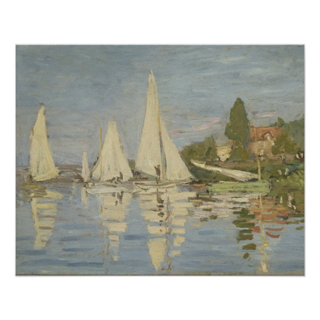 Poster Regattas at Argenteuil, OIl Painting, Claude Monet (Devant)