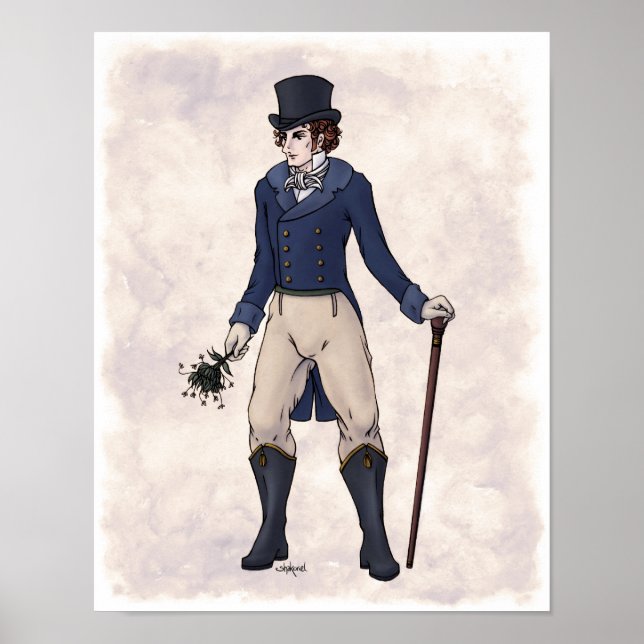 Poster Regency Mode - Gentleman #1 - 11x14 Art Print (Devant)