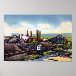 Poster Région de charbonnage de la Pennsylvanie de barre