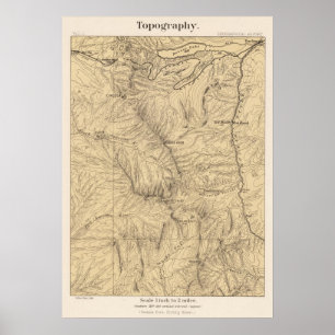 Poster Région de passage de TruckeeDonner de topographie,