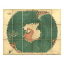 Régions de l'Antarctique Carte antique 1922