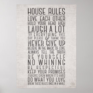 Poster Règles de Chambre