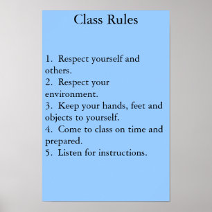 Poster règles de classe