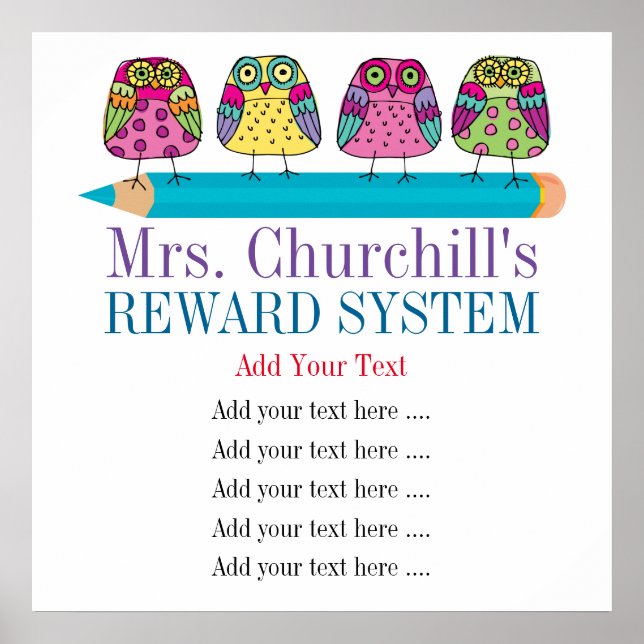 Poster Règles de classe de l'enseignant / RÉCOMPENSES / G (Devant)