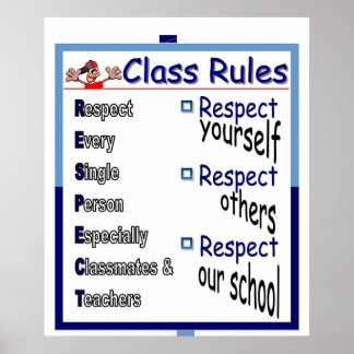 Poster Règles de classe : Respect