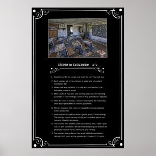 POSTER RÈGLES POUR LES ENSEIGNANTS - 1872 - TERRITOIRE DE