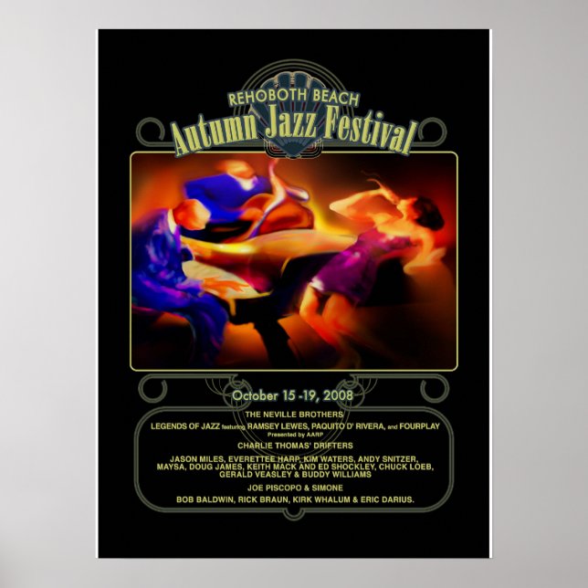 Poster Rehoboth Beach Automne Jazz Fest 2008 (Devant)