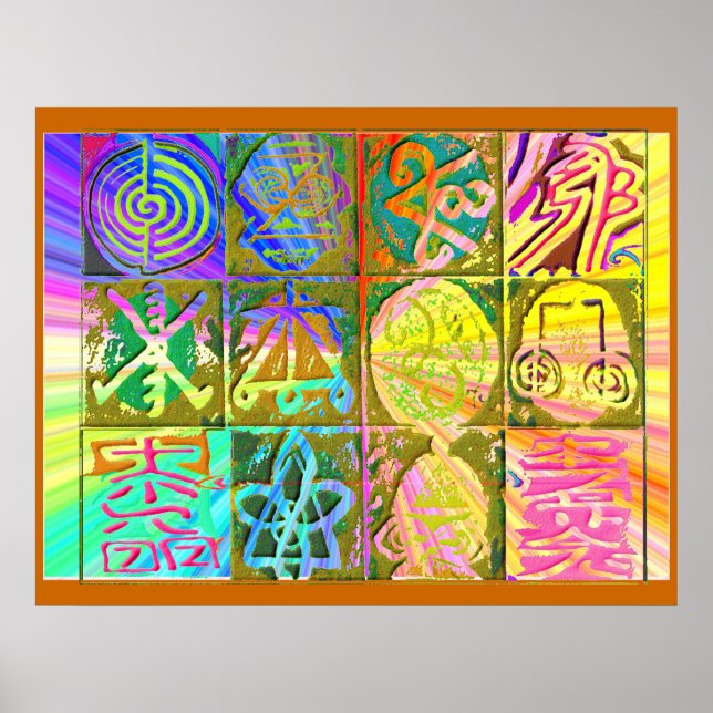 Poster REIKI Karuna : Symboles d'art de style Vintage (Devant)