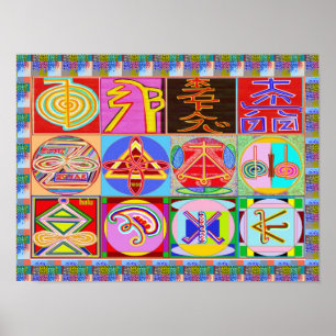 Poster REIKI Karuna Symboles du Maître de guérison