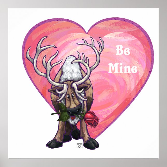 Poster Reindeer Valentine's Day (Devant)