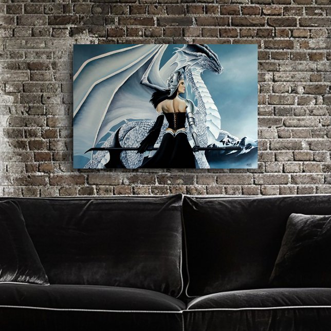 Poster Reine Dragon Gothique Élégante Blanche d'Hiver Fan (Créateur téléchargé)