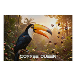 POSTER REINE DU CAFÉ - TOUCAN