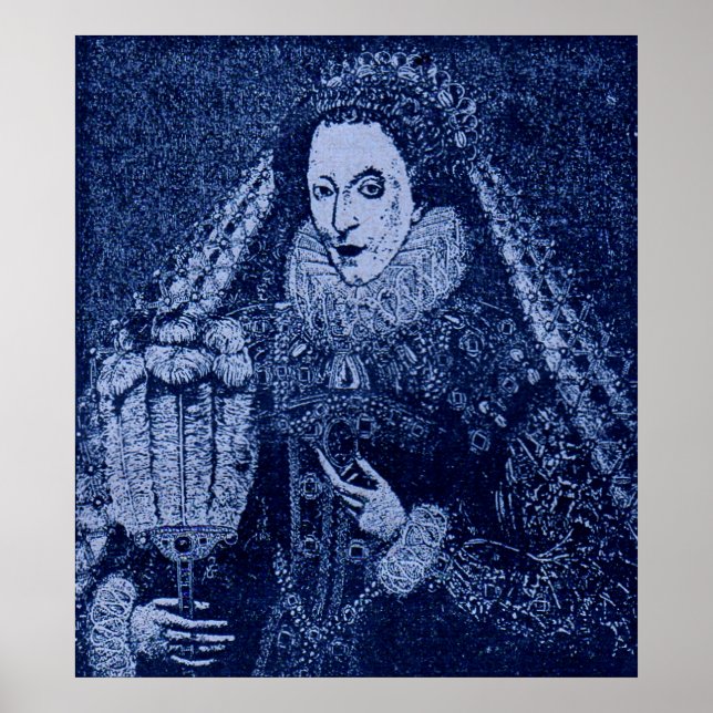 Poster Reine Elizabeth I en bleu (Devant)