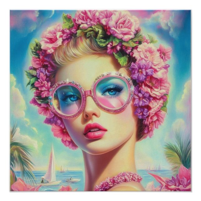 Poster Reine glamour tropicale (Devant)