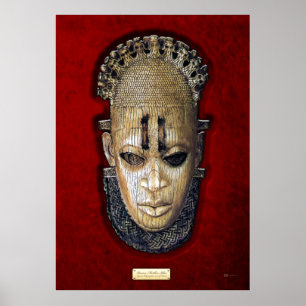 Poster Reine Mère Idia - Ivoires Masque Edo sur Velvet Ro