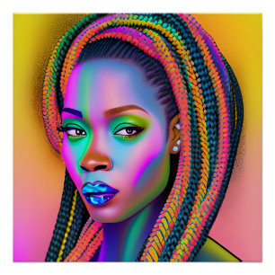Poster Reine noire mélanine Sista femme afro-américaine