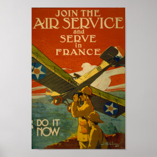 Poster Rejoignez le service aérien et Serve en France